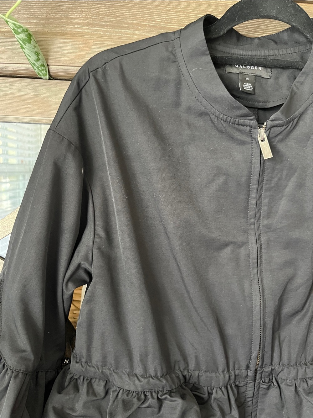 Halogen Black Ruffle-Trim Utility Jacket - Picture 4 of 11